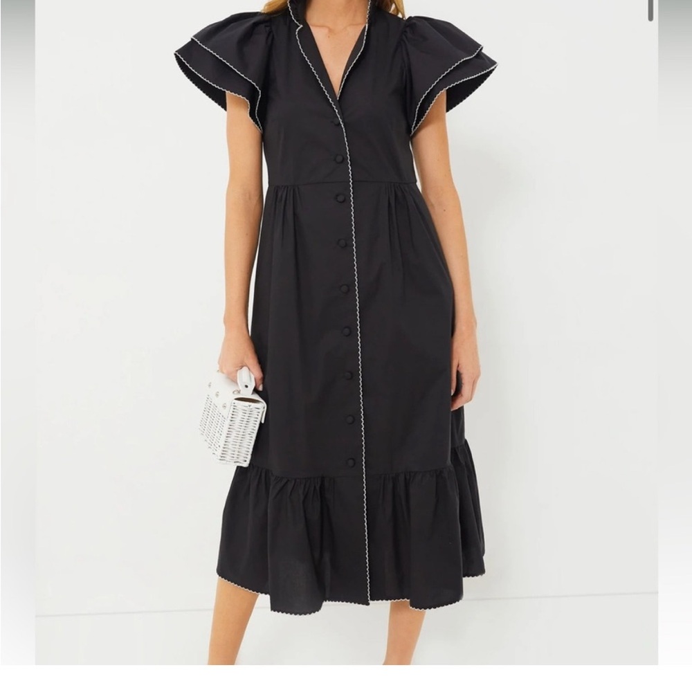 Tuckernuck Alice Dress is a black, elevated midi dress. - Picture 2 of 10